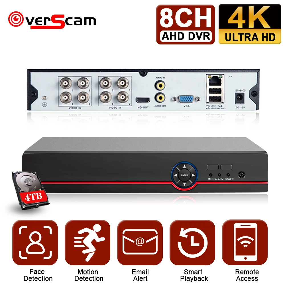 

H.265+ AI Face Motion Detection AHD TVI CVI XVI CVBS IP 6 in 1 4K 8MP 8CH CCTV Video Recorder DVR NVR for CCTV Security System