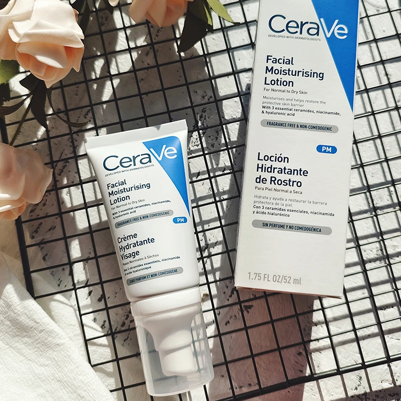 

CeraVe Facial Moisturizing Lotion AM Day And PM Night Cream With SPF30 Repair Sensitive Skin Nicotinamide Ceramide Creams 52ML