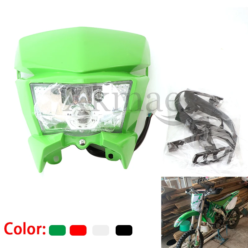 

Фары для мотоцикла Kawasaki, подходит для kmx kx klx klr zzr kdx 110 125 140 250 300, обтекатель для внедорожника