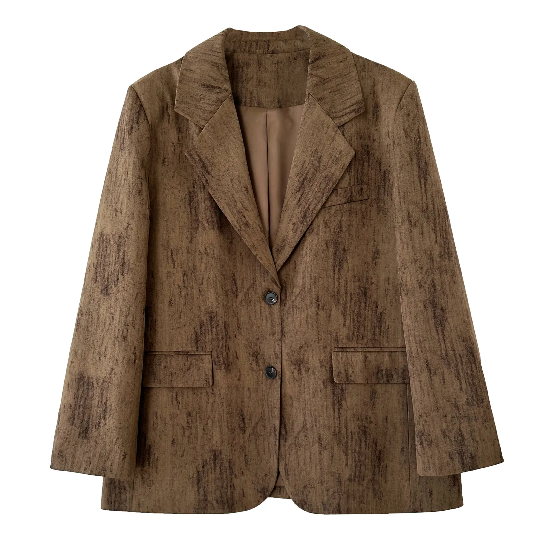 Женский Осенний блейзер с отложным воротником модный дизайнерский Блейзер