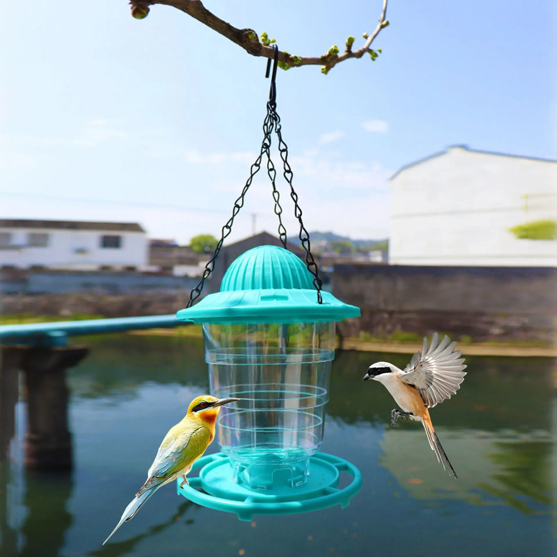 

New automatic bird feederOutdoorhangingbird feeder for outdoor garden yard decorationFoldable models bird feederLazy bird feeder