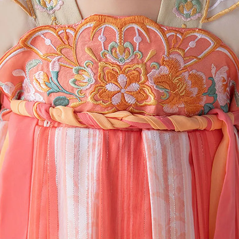 Новый узор 2023 детское весенне-летнее платье ханьфу для девочек детский костюм с