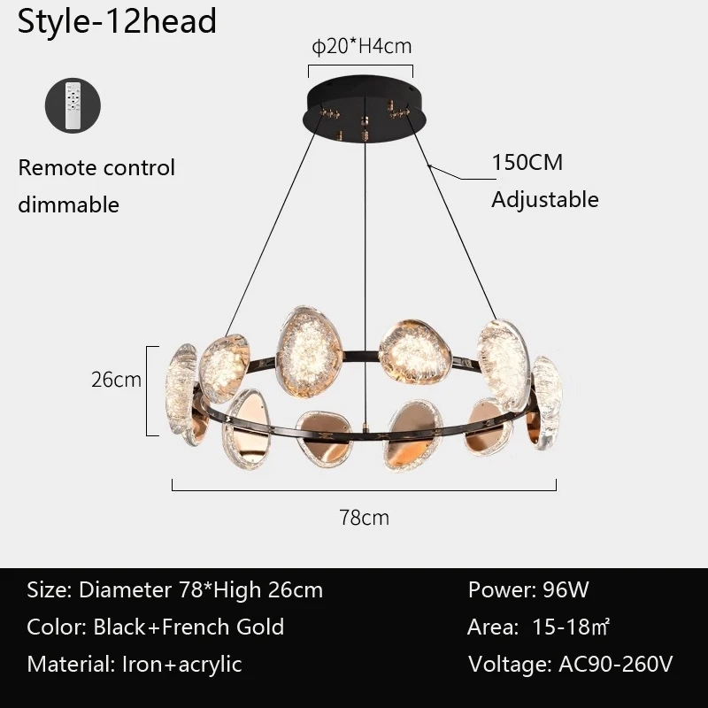 

Люстра Zinland современная жемчужно-черного цвета