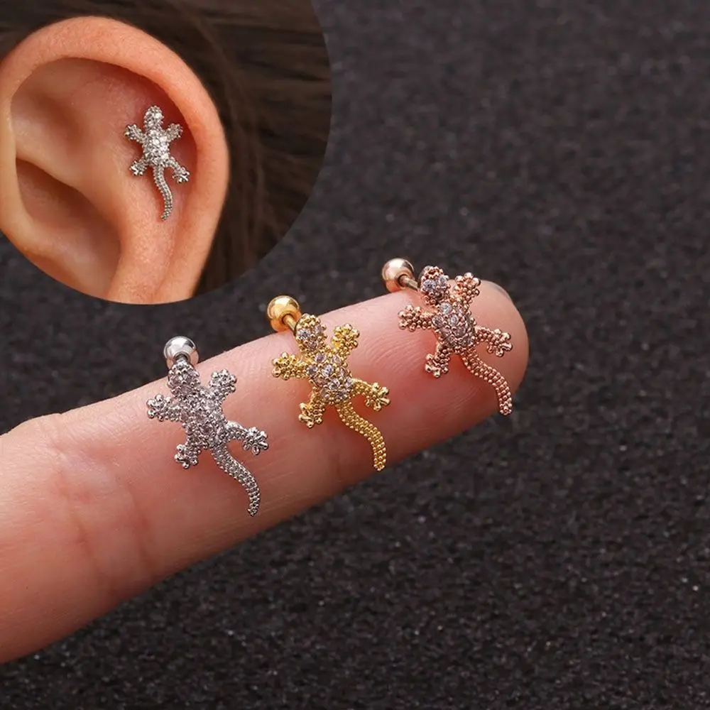 Серьги-гвоздики из нержавеющей стали с цирконом