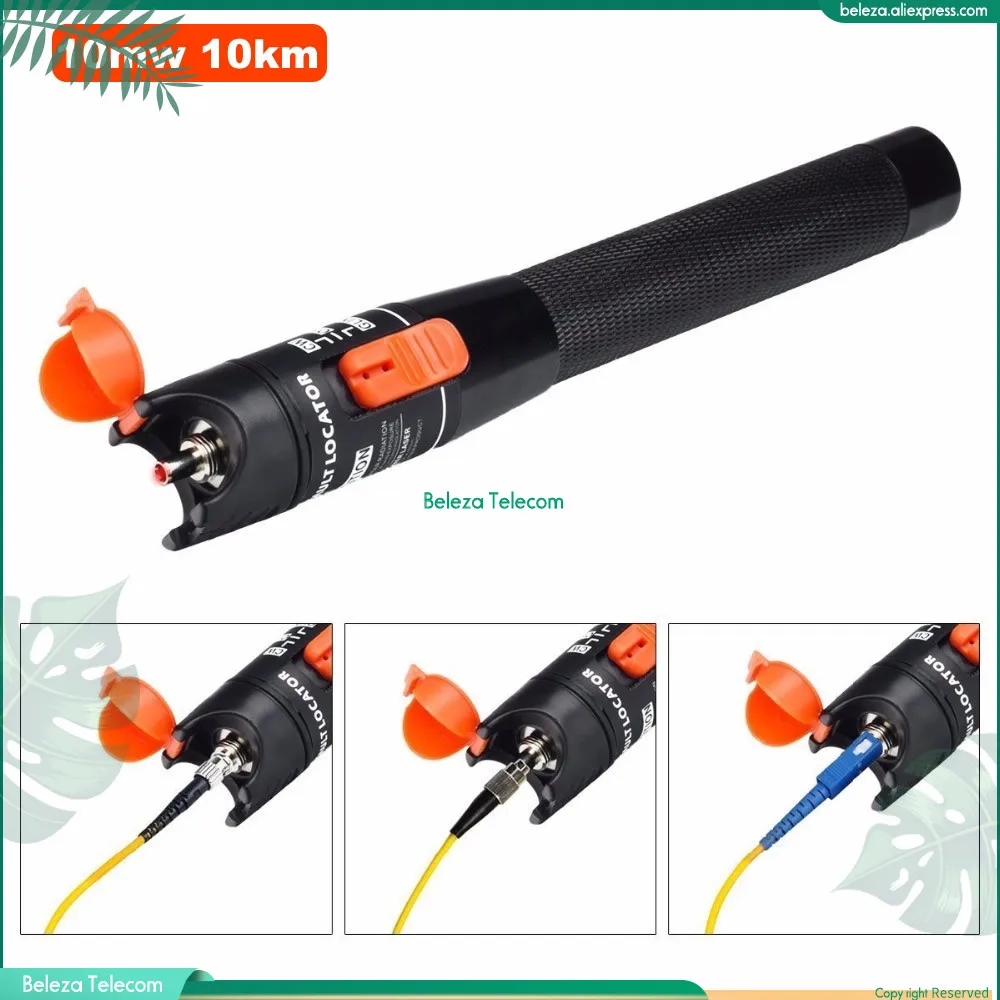 High quality 10mw 10km Fibra Optica Cable Tester pen type red ftth Visual Fault Locator 10mW Fiber Optic light Pen Fusion Laser