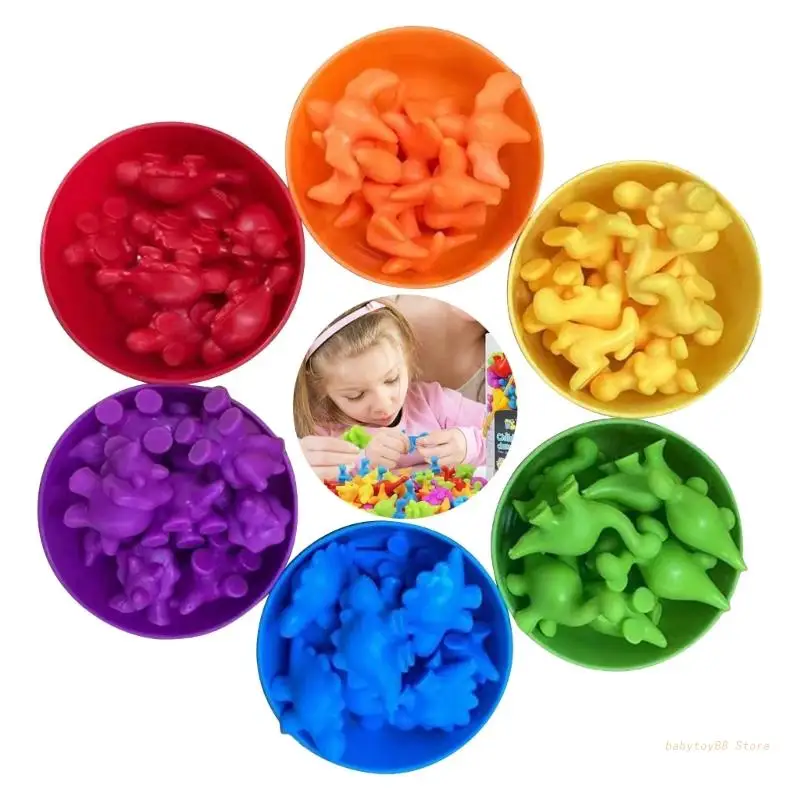 

Y4UD Rainbow Color Sorting Education Toy for Toddler 3 4 5 Interaction Counting Toy Child Hand-Eye Coordination Learning Aid