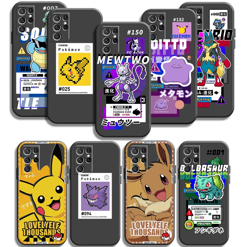

Pikachu Pokemon Phone Cases For Samsung Galaxy A31 A32 A51 A71 A52 A72 4G 5G A11 A21S A20 A22 4G Coque Carcasa Funda