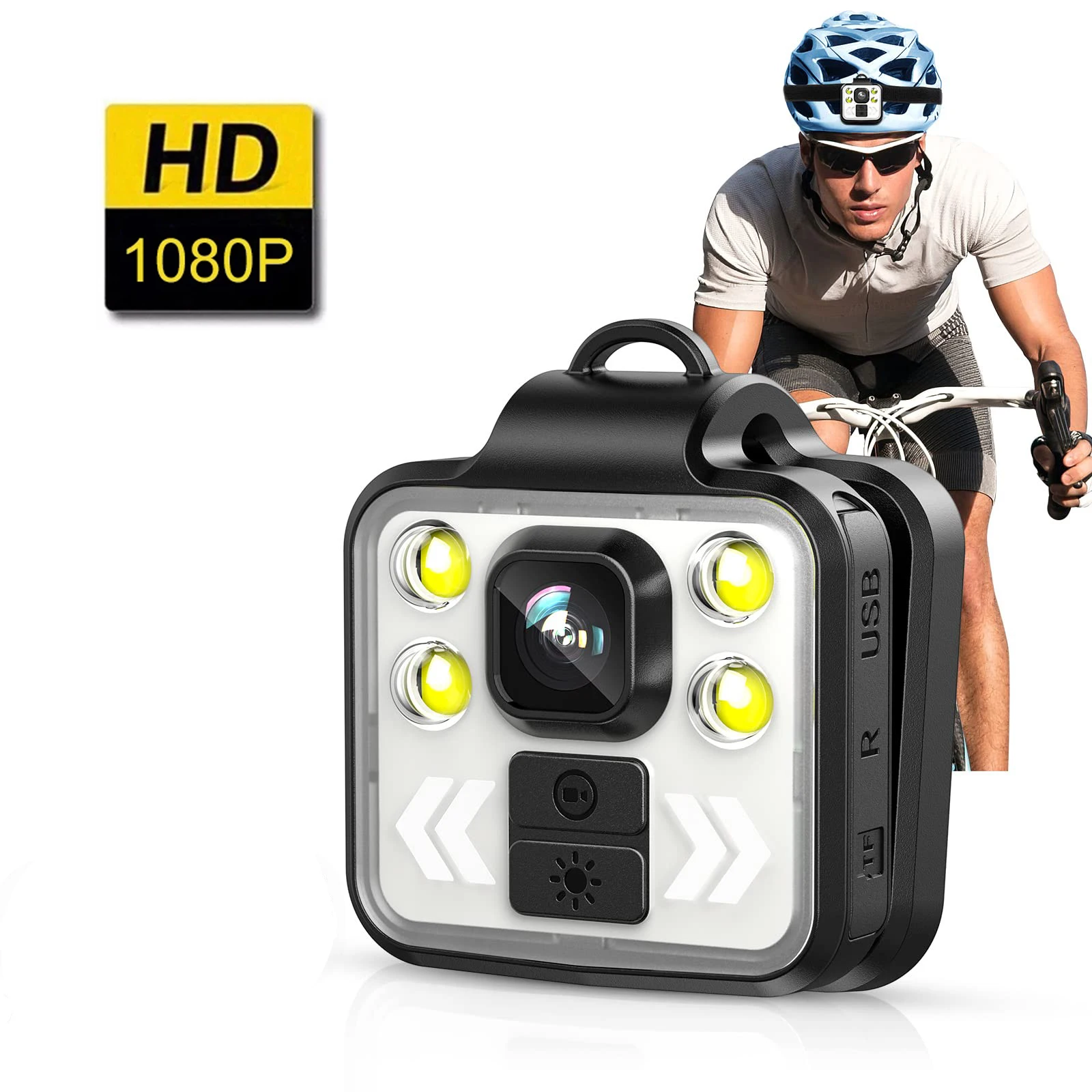 Personal Body Camera Video Recorder, 1080P Body Worn Cam with LED Brightness, Wearable Police Camera Head , 5-6HR Battery Life