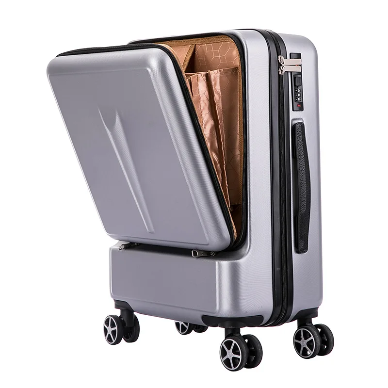 Strong Male and Female Large-capacity Front Opening Business Travel  Suitcase Universal Wheel Password Trolley Case