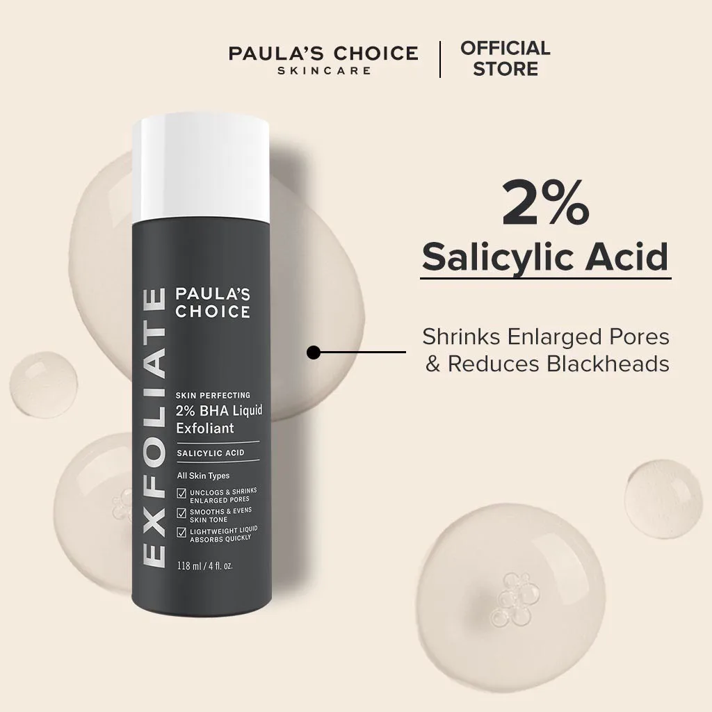 

Paulas Choice-SKIN PERFECTING 2% BHA Liquid Salicylic Acid Facial Exfoliant For Blackhead Anti Enlarged Pores Wrinkles 118ml