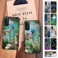 toplbpcs peacock feather phone case for huawei honor 10 i 8x c 5a 20 9 10 30 lite pro voew 10 20 v30
