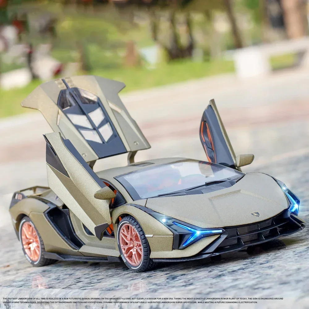 1:24 Lamborghini Sian FKP37 модель автомобиля игрушечный сплав литой под давлением отступить
