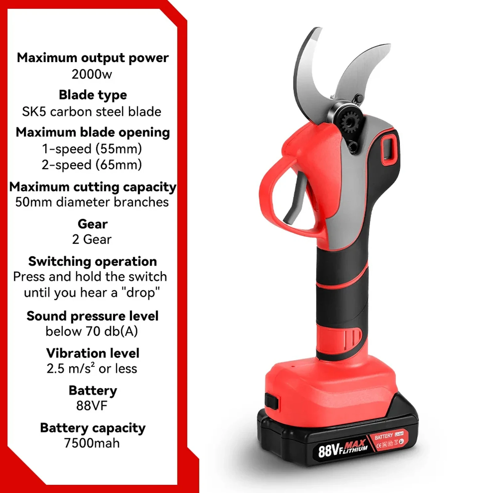 Бесщеточный электрический триммер для живой изгороди NEWBEAT 28 мм с 2-ступенчатым