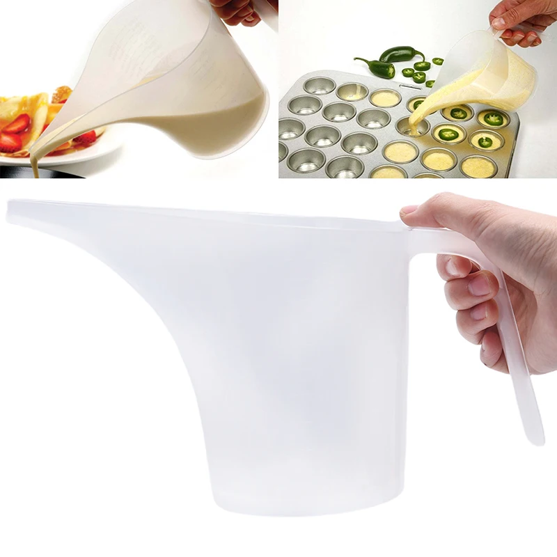 

Пластиковый мерный кувшин с наконечником, 1000 мл, Градуированный кухонный хлебобулочный инструмент