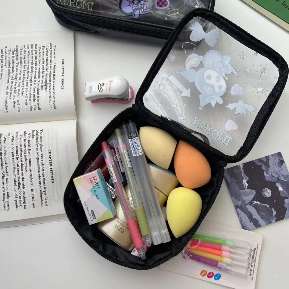 kawaii bag girls school supplies Sanrio Cosmetic Bag Cartoon Large Capacity PVC Personal Hygiene Bag Waterproof Storage Bag