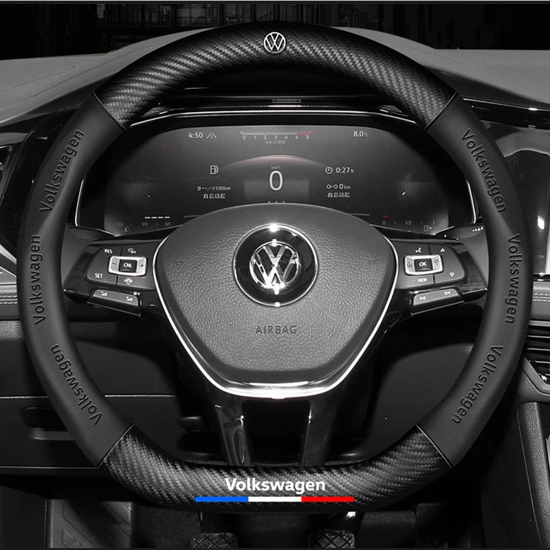 Чехлы рулевого колеса автомобиля противоскользящая искусственная углеродная