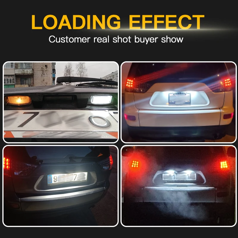 Фото 2 шт. светодиодные лампы освещения номерного знака для Mitsubishi OUTLANDER XL (CW) 2006-2012 для Lancer Sportback 2008 ~ 2012 №2