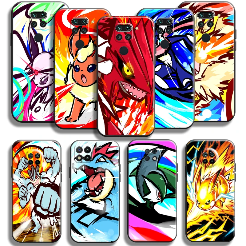 

Pokemon Pikachu Phone Case For Xiaomi Redmi Note 9 9 Pro Max Note 9T 5G Liquid Silicon Soft Carcasa Silicone Cover Funda Coque