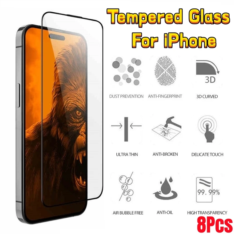 

Защитная пленка для экрана с полным покрытием для iPhone 14 13 12 11 Pro Max Mini XR X XS MAX, закаленное стекло для iPhone 7 8 14 Plus SE, пленка