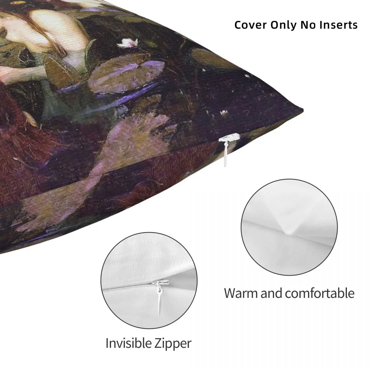 Гилас и нимфы J. W. Квадратная наволочка Waterhouse из полиэстера льна бархатная с