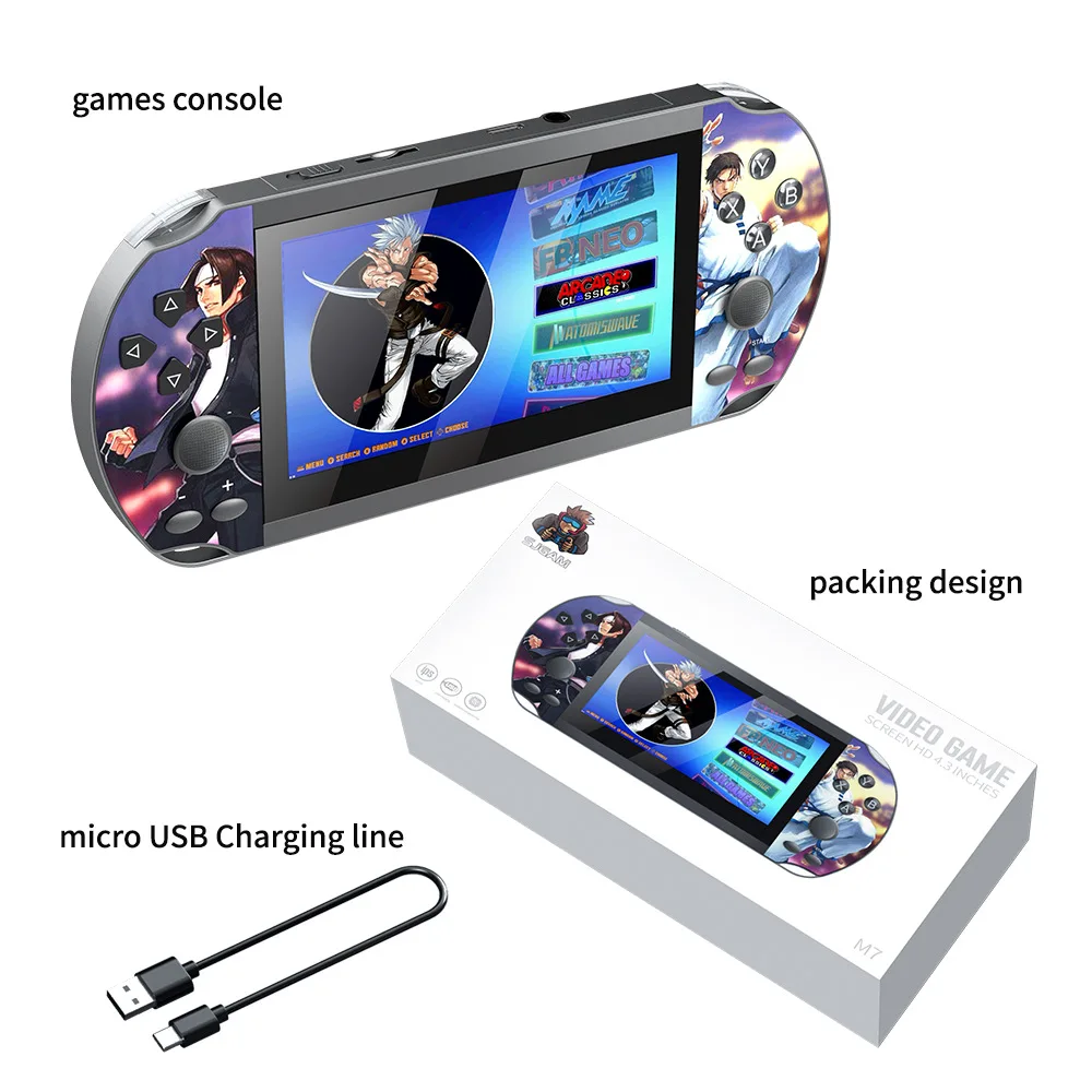 Консоль игровая карманная в ретро стиле 4 3 дюйма для PS1/PSP/N64 25 симуляторов