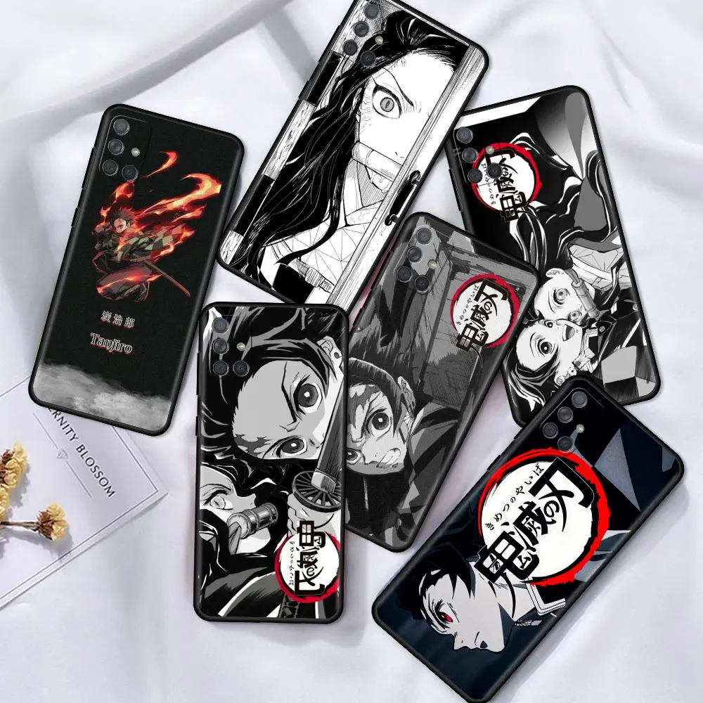 

Demon Slayer Cute Anime Case For Samsung Galaxy A12 A52 A41 A32 A21s A71 A02s A32 5G A31 A72 A22 A11 Black TPU Phone Shell