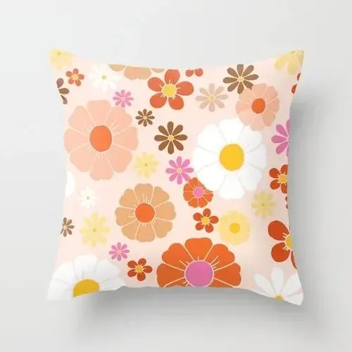 Наволочка декоративная цветочный принт полиэстер 40x40 см