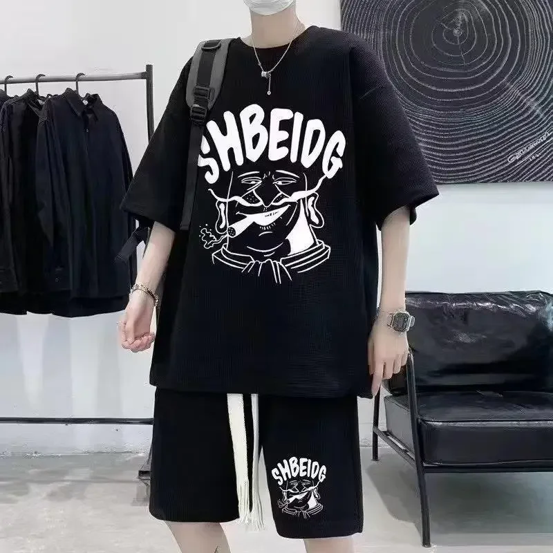 Летний спортивный костюм для школьников средней школы футболка с короткими