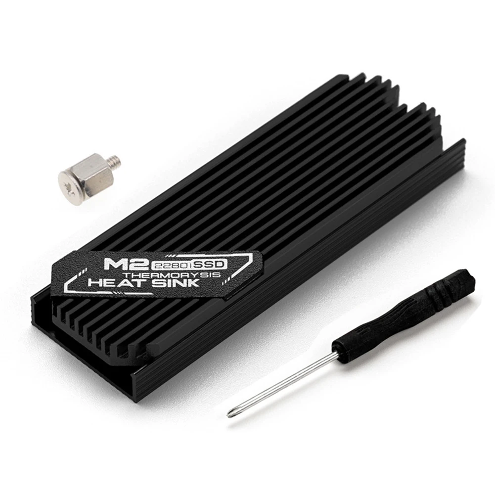

M.2 Solid State Hard Disk Heatsink Heat Radiator for PCIE 2280 SSD (Black) Heatsink Cooler Radiator Thermal Cooling Pad for Desk