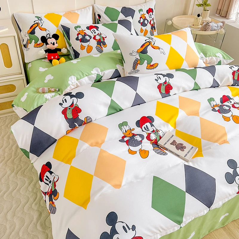 1 мультяшный милый матовый пододеяльник с диагональным рисунком для спальни