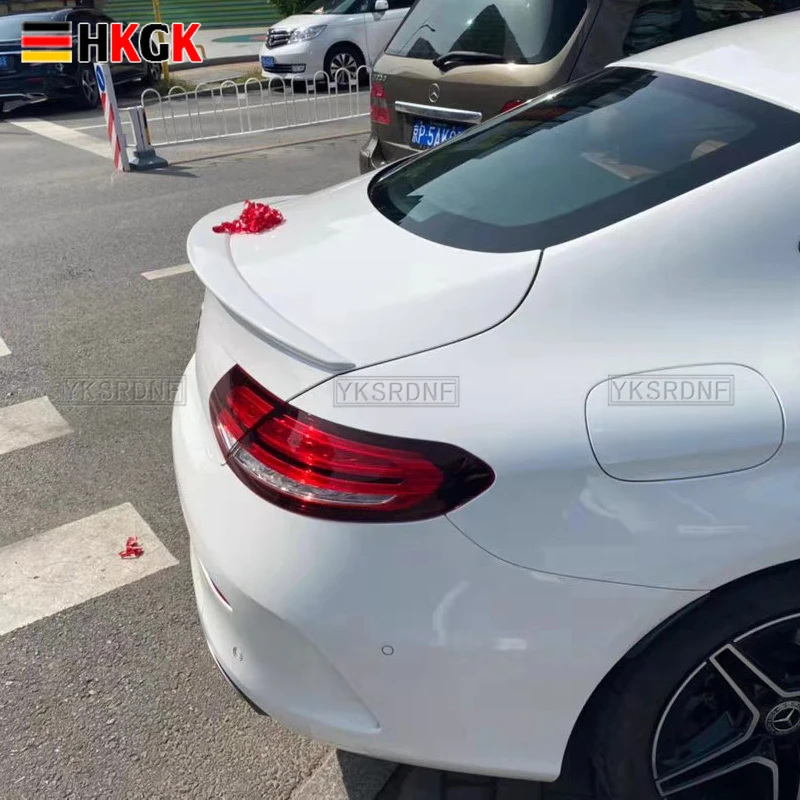 

Задний спойлер на крышу багажника для Mercedes Benz C63 W205 C205 2015 + C Class C250 C300 C350 двухдверный купе ABS Carbo