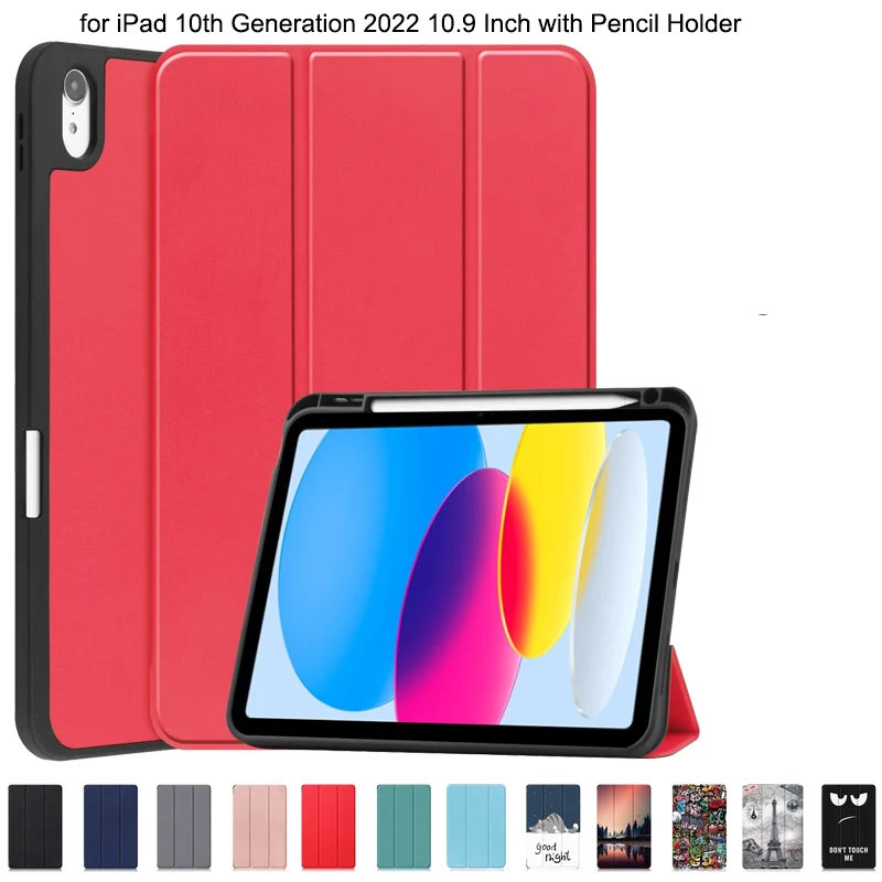 

Smart Case for iPad 10th Generation Case 2022 with Pencil Holder Tri-fold Stand Cover For 2022 iPad 10th Magnetic Flip Auto/Wake