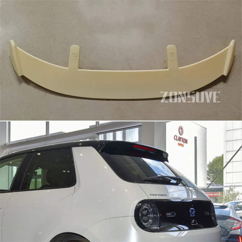 

Use For Honda E Spoiler ABS Plastic Carbon Fiber Look Hatchback SUV Roof Rear Wing Body Kit Accessories