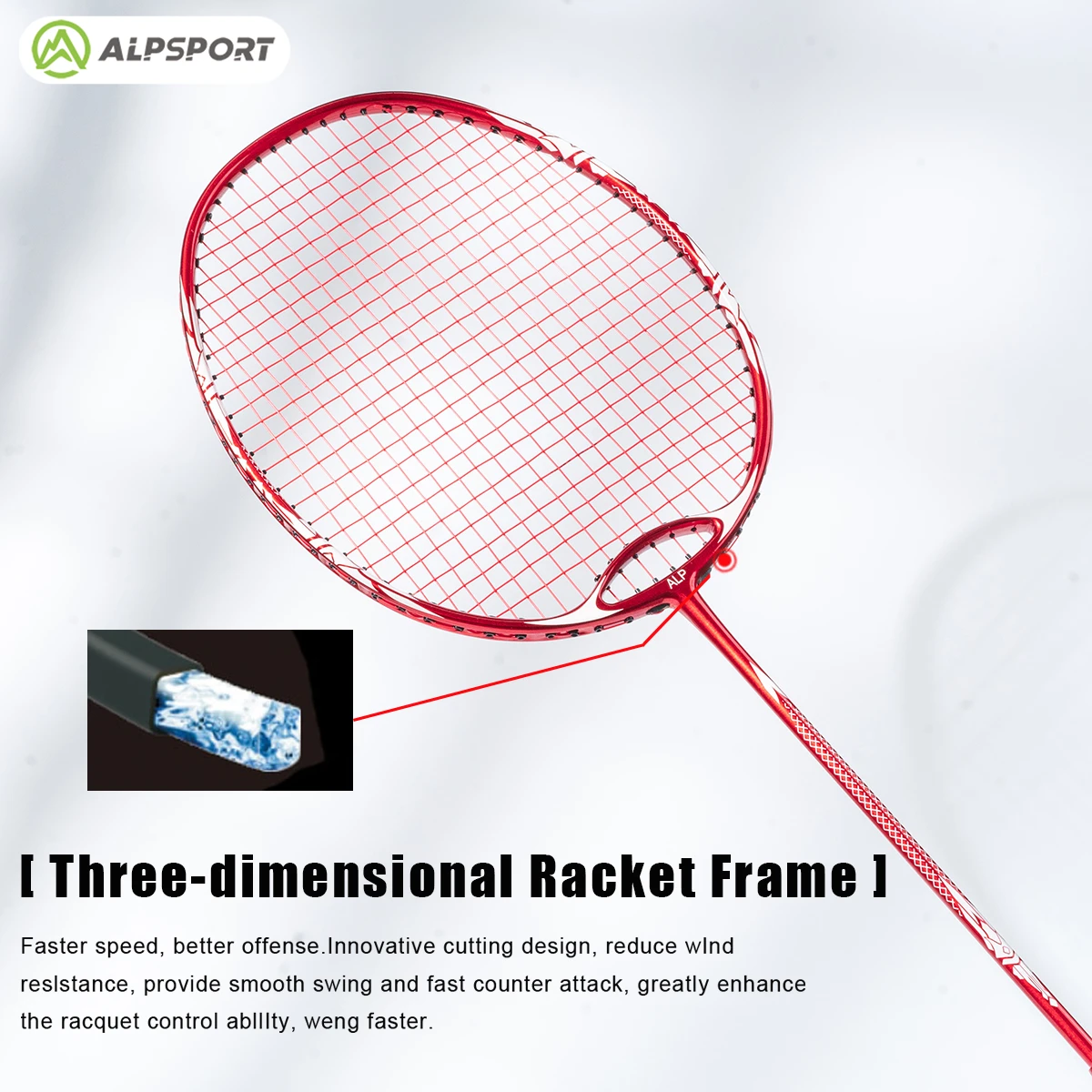 Фото Alpsport ZY 4U Эластичный и прочный Легальные и оригинальные Ракетки для бадминтона Максимальный вес 38 фунтов (Включая сумку и струны) Профессиональная ракетка для бадминтона из углеродного волокна + титан №5