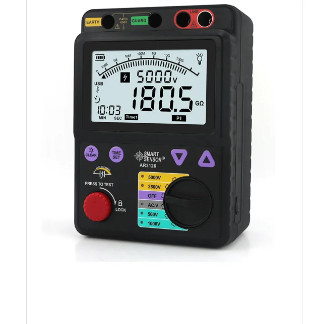 AR3126 Высокоточный цифровой мегагерный тестер сопротивления изоляции заземления