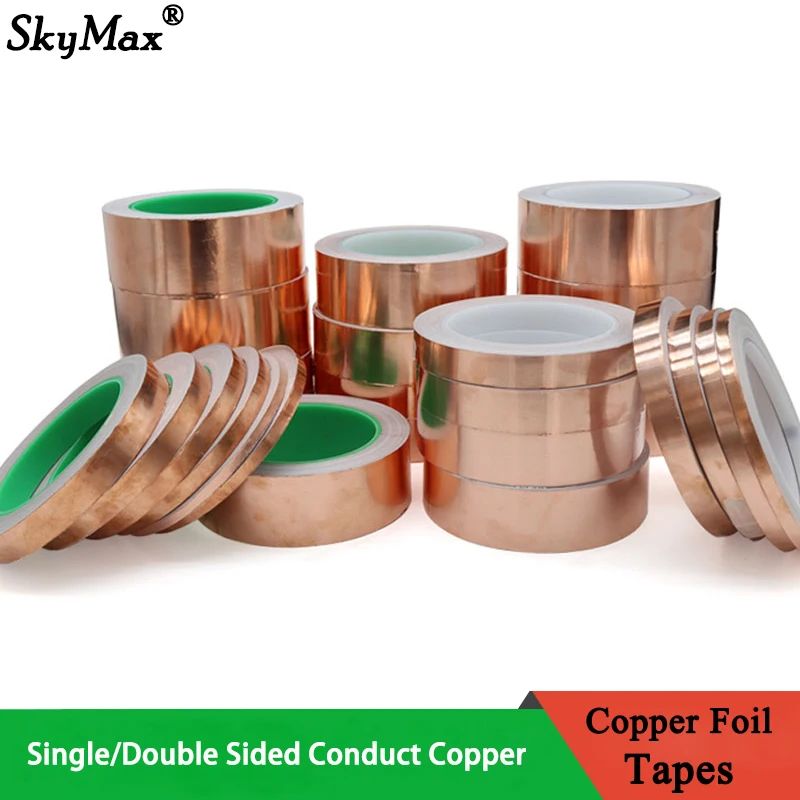 

Length 20M Adhesive Conductive Copper Foil Tape 5/6/8/10/15/20/25/30/35/40/45/50mm Single/Double Sided Conduct Copper Foil Tapes