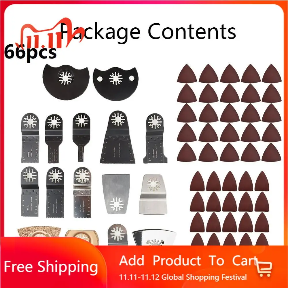 

66Pcs Bi-Metal Mix Oscillating Saw Blades Multi-Fuction For Fein Multimaster Dremel Makita Electric Power Tool Accessories