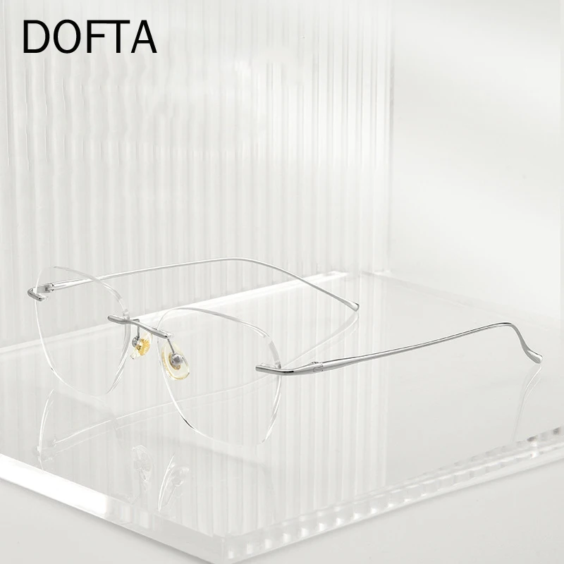 DOFTA из чистого титана сверхлегкие очки без оправы по рецепту оправа для мужчин и