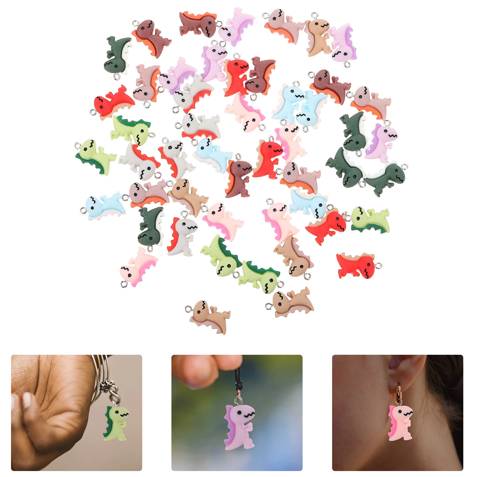 

Dinosaur Charms Pendant Charm Resin Jewelry Animal Necklace Pendants Earring Christmas Making Bracelet Diy Bracelets Colorful