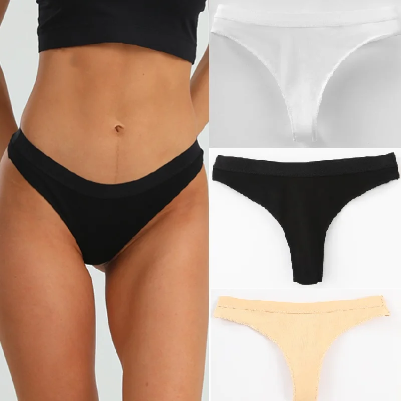

3Pcs Summer Womens 100% Cotton Low-Rise Bikini Sexy Plus Size G-String Gentle Comfortable Panties Briefs Lingerie Wholesale Lots