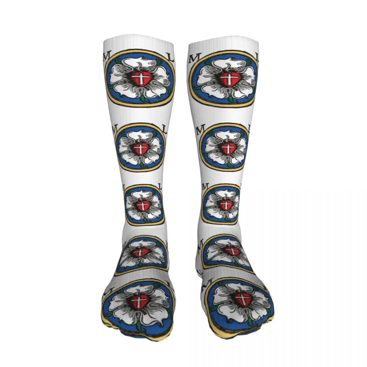 

Hot Sale Martin Luther Rose Seal Of Reformation Long Socks Harajuku Comfortable Breathable Happy Gift sockings For Unisex