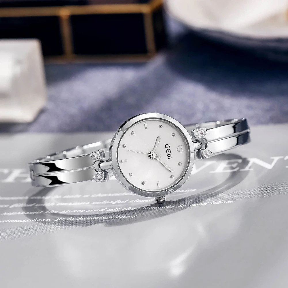 GEDI минималистичные серебристые женские часы лучший бренд класса люкс