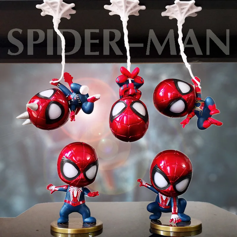 

5pcs/set The Avengers Action Figure Toy Q Version Spider-man Doll Hand Made Model Cake Ornament Pvc Collection Decorate Kid Gift