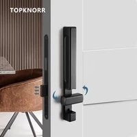 TOPKNORR Magnetic Door Lock Simple Indoor Bedroom Door Lock Black Mute Invisible Double-Sided Bathroom Door Handle Lock