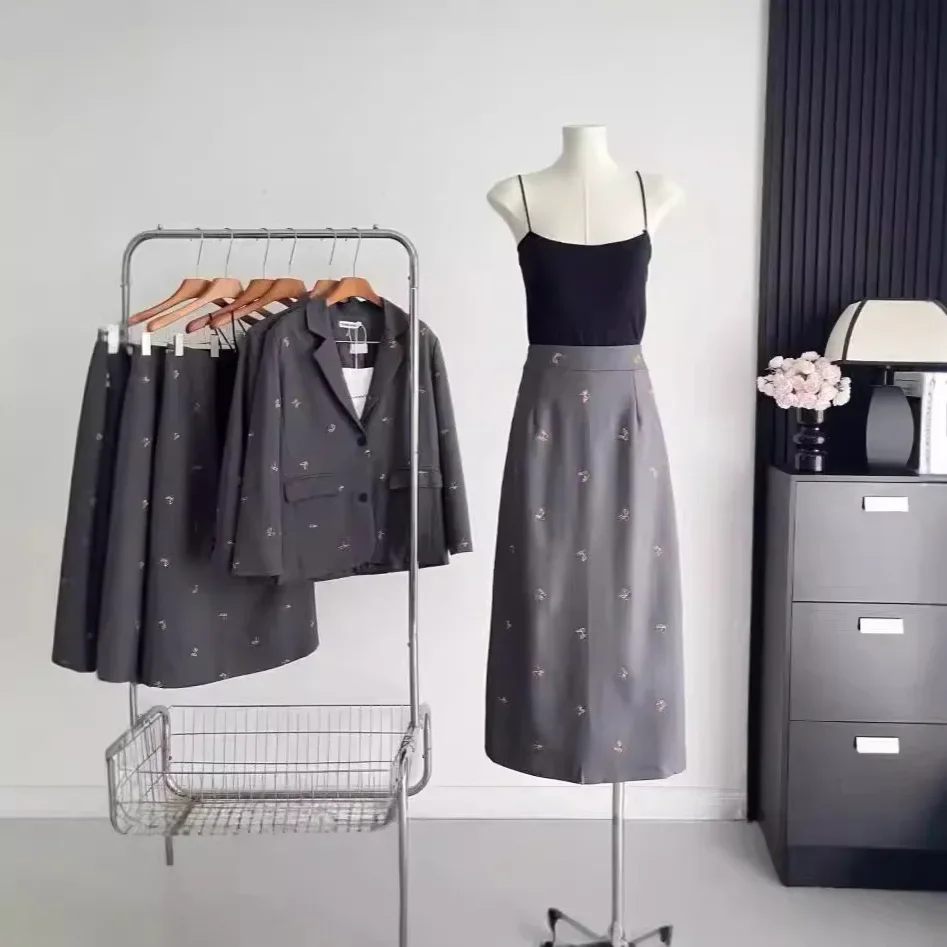 LiixuОсенняя элегантная элитная куртка Feelsuit утягивающая юбка с высокой талией