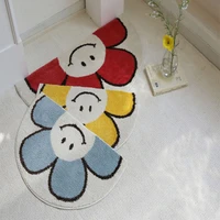 small carpet lovely florets semicircular shape water absorption bathroom thickening anti slip winter warmer indoor essential