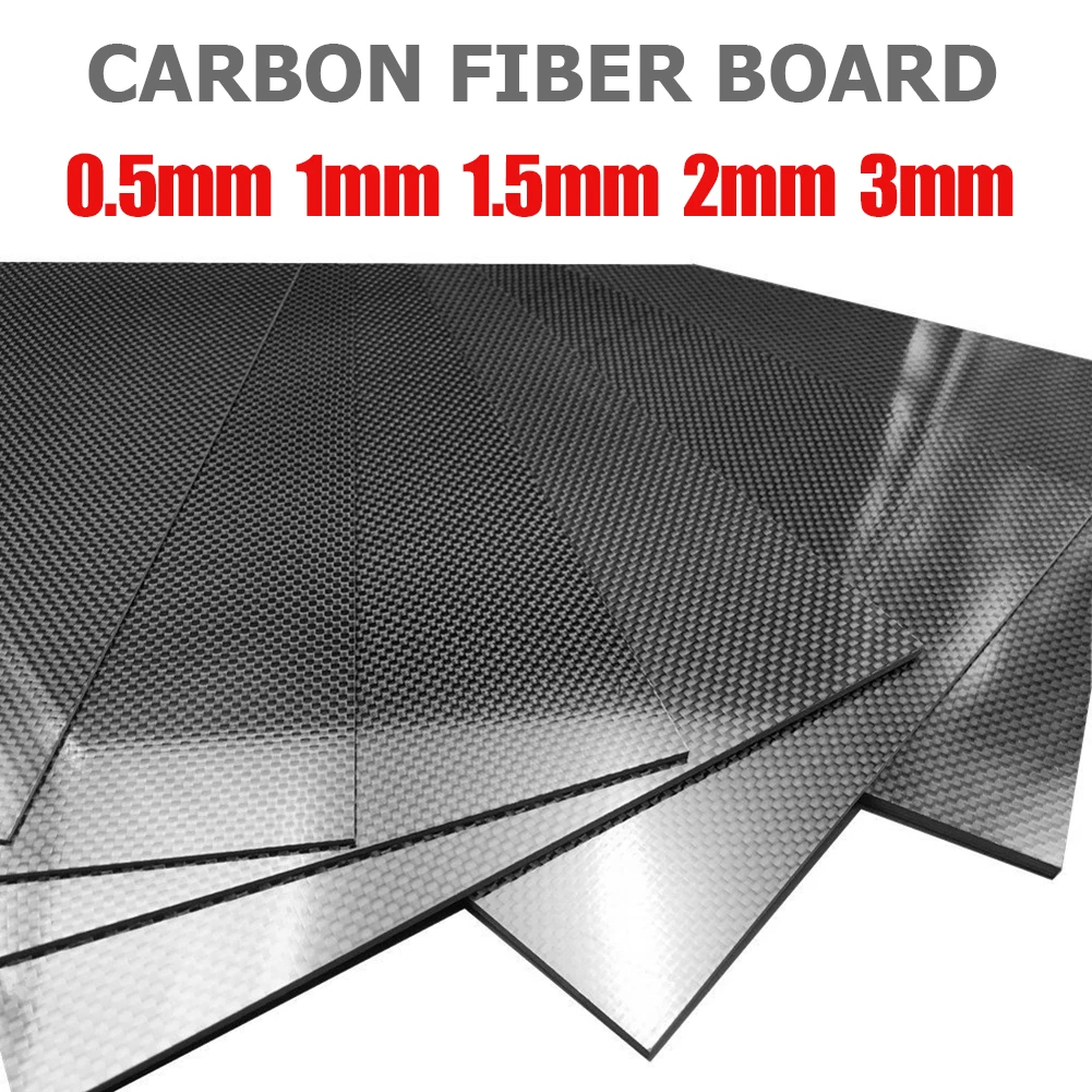 

100X250 mm 3k Full Carbon Fiber Plate Panel Sheets 0.5mm 1mm 1.5mm 2mm 3mm Thickness Composite Hardness Material for Drone Parts