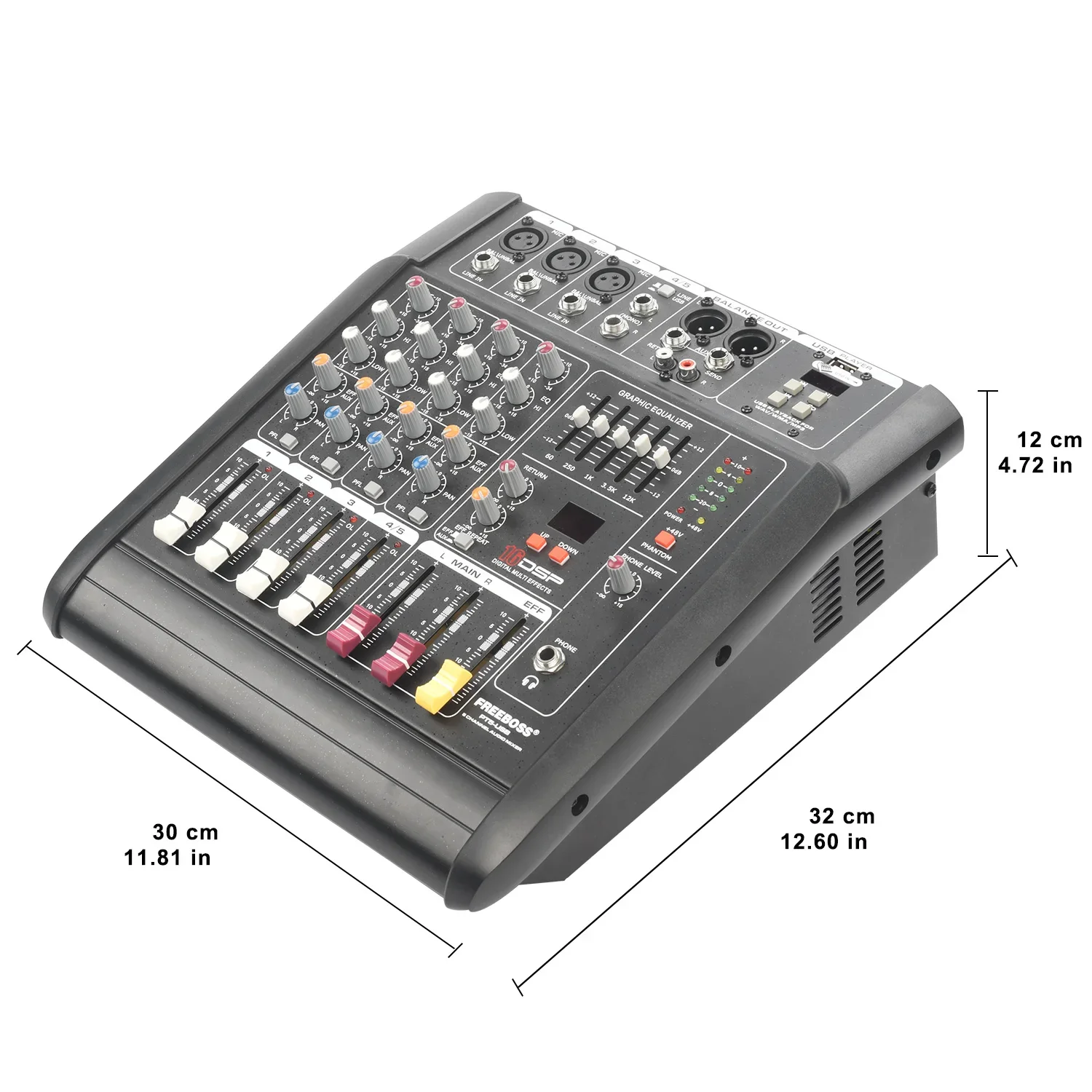 микшерный пульт с усилителем Усилитель мощности FREEBOSS микшерная консоль 5 каналов