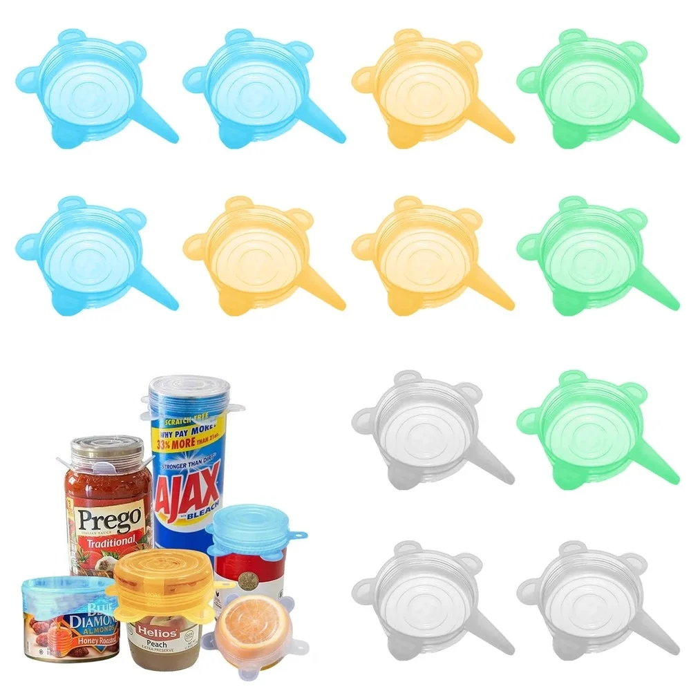 Силиконовые растягивающиеся Lids12PC маленькие многоразовые прочные крышки для