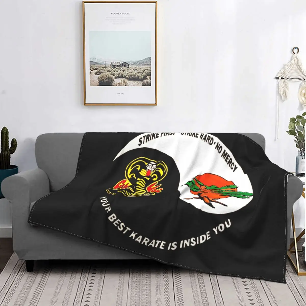 

Miyagi Do Cobra Kai Blanket Soft Fleece Warm Flannel Yin Yang The Karate Kid Throw Blankets for Sofa Outdoor Bedding Bedspread